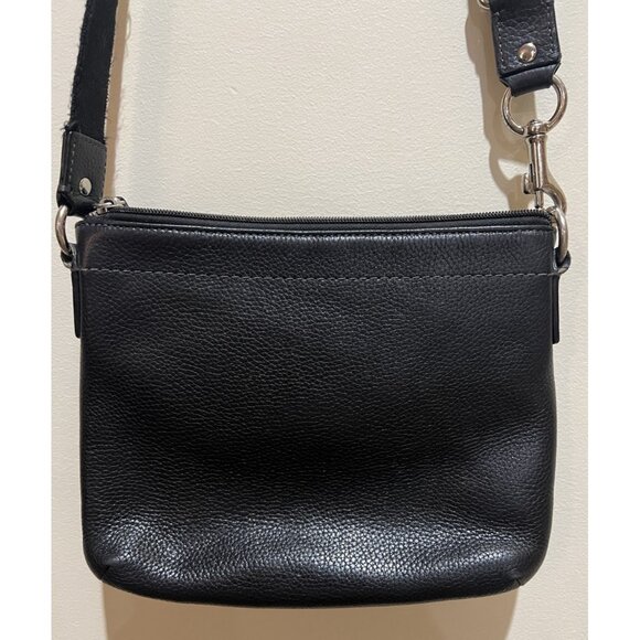 Vintage COACH Black Penelope Turnlock Swingpack Pebble Leather Crossbody - Picture 3 of 14